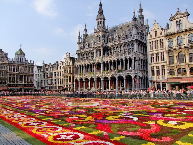 Знаменитый ковер из живых цветов украсил центральную площадь Брюсселя