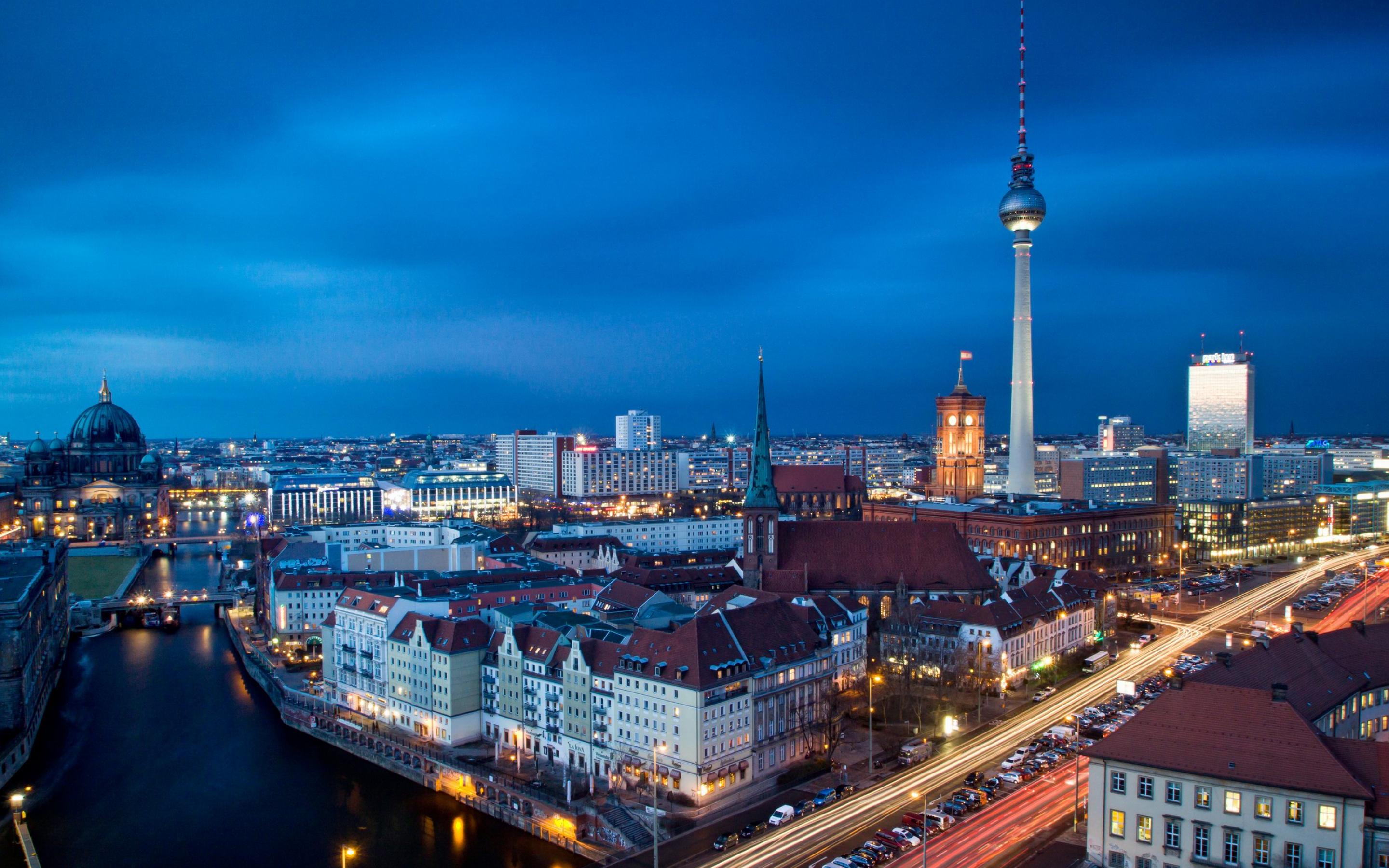 страны архитектура ночь берлин германия без смс